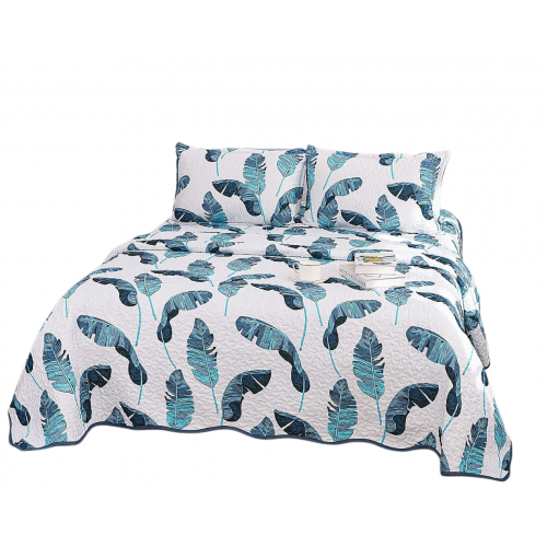 Cuvertura cu DOUĂ FEȚE pentru pat dublu din Bumbac Satinat cu model, Matlasata, 230x250cm, CVT2
