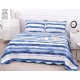 Cuvertura cu DOUĂ FEȚE pentru pat dublu din Bumbac Satinat cu model, Matlasata, 220x240cm, CVT4