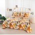 Cuvertura cu DOUĂ FEȚE pentru pat dublu din Bumbac Satinat cu model, Matlasata, 230x250cm, CVT39