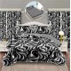 Set Lenjerie Eleganta si 2 Draperii pentru pat dublu din Bumbac Finet compus din 6 piese, Cearceaf de pat cu elastic 140x200cm+25cm, NW7