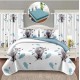 Set Lenjerie Eleganta si 2 Draperii pentru pat dublu din Bumbac Finet compus din 6 piese, Cearceaf de pat cu elastic 140x200cm+25cm, NW9
