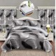 Set Lenjerie Eleganta si 2 Draperii pentru pat dublu din Bumbac Finet compus din 6 piese, Cearceaf de pat cu elastic 140x200cm+25cm, NW10