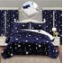 Set Lenjerie Eleganta si 2 Draperii pentru pat dublu din Bumbac Finet compus din 6 piese, Cearceaf de pat cu elastic 140x200cm+25cm, NW11