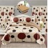 Set Lenjerie Eleganta si 2 Draperii pentru pat dublu din Bumbac Finet compus din 6 piese, Cearceaf de pat cu elastic 140x200cm+25cm, NW12