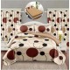 Set Lenjerie Eleganta si 2 Draperii pentru pat dublu din Bumbac Finet compus din 6 piese, Cearceaf de pat cu elastic 140x200cm+25cm, NW12