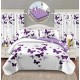 Set Lenjerie Eleganta si 2 Draperii pentru pat dublu din Bumbac Finet compus din 6 piese, Cearceaf de pat cu elastic 140x200cm+25cm, NW13