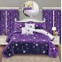 Set Lenjerie Eleganta si 2 Draperii pentru pat dublu din Bumbac Finet compus din 8 piese, Cearceaf de pat 230x240cm, NW18