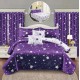 Set Lenjerie Eleganta si 2 Draperii pentru pat dublu din Bumbac Finet compus din 8 piese, Cearceaf de pat 230x240cm, NW18