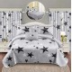 Set Lenjerie Eleganta si 2 Draperii pentru pat dublu din Bumbac Finet compus din 8 piese, Cearceaf de pat 230x240cm, NW19