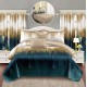 Set Lenjerie Eleganta si 2 Draperii pentru pat dublu din Bumbac Finet compus din 8 piese, Cearceaf de pat 230x240cm, NW22
