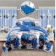 Set Lenjerie Eleganta si 2 Draperii pentru pat dublu din Bumbac Finet compus din 8 piese, Cearceaf de pat cu elastic 180x200cm+25cm, NW24