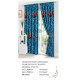 Set Lenjerie Eleganta si 2 Draperii pentru pat dublu din Bumbac Finet compus din 8 piese, Cearceaf de pat cu elastic 180x200cm+25cm, NW25
