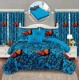 Set Lenjerie Eleganta si 2 Draperii pentru pat dublu din Bumbac Finet compus din 8 piese, Cearceaf de pat cu elastic 180x200cm+25cm, NW25