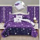 Set Lenjerie Eleganta si 2 Draperii pentru pat dublu din Bumbac Finet compus din 8 piese, Cearceaf de pat cu elastic 180x200cm+25cm, NW27