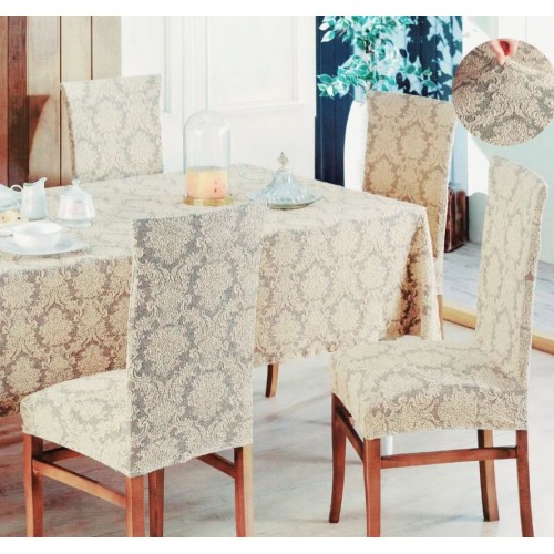 Set 6 huse elastice pentru scaune, Universal, model Jacquard, SCU2