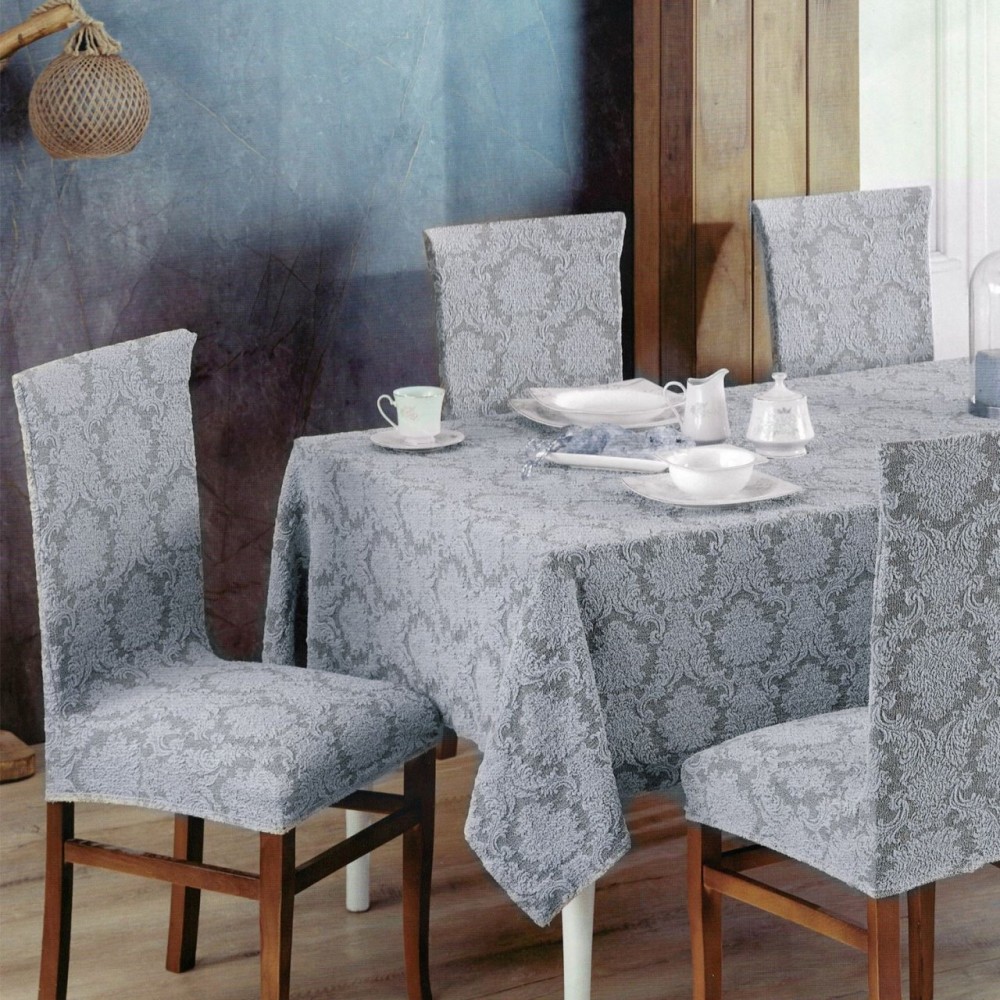 Set 6 huse elastice pentru scaune, Universal, model Jacquard, SCU10
