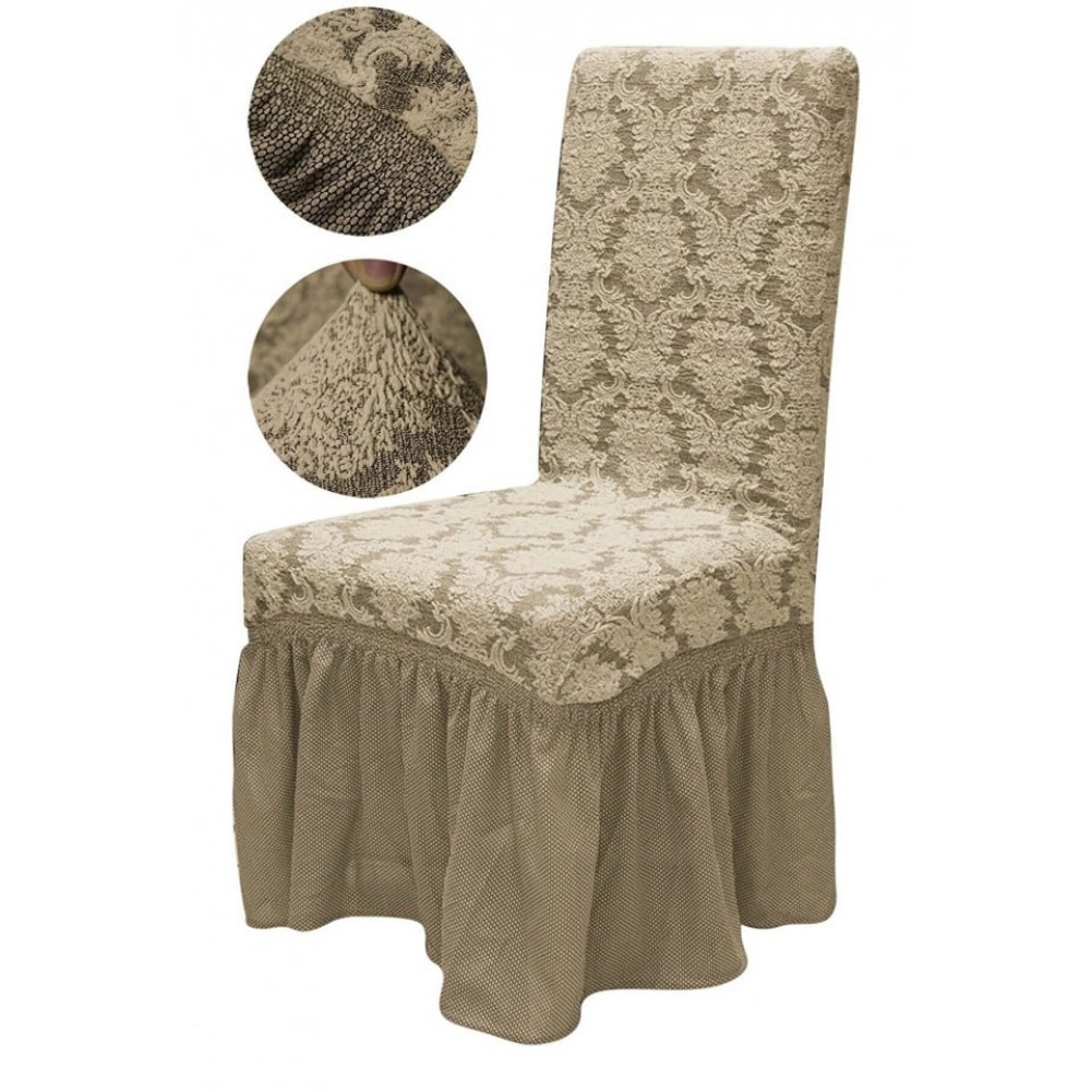 Set 6 huse elastice Multielastice Jacquard pentru scaune, cu volanas, SCU12