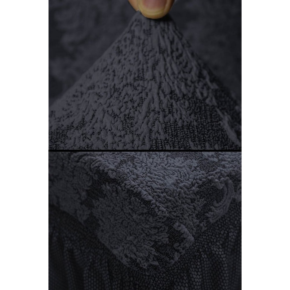 Set 6 huse elastice Multielastice Jacquard pentru scaune, cu volane, SCU13