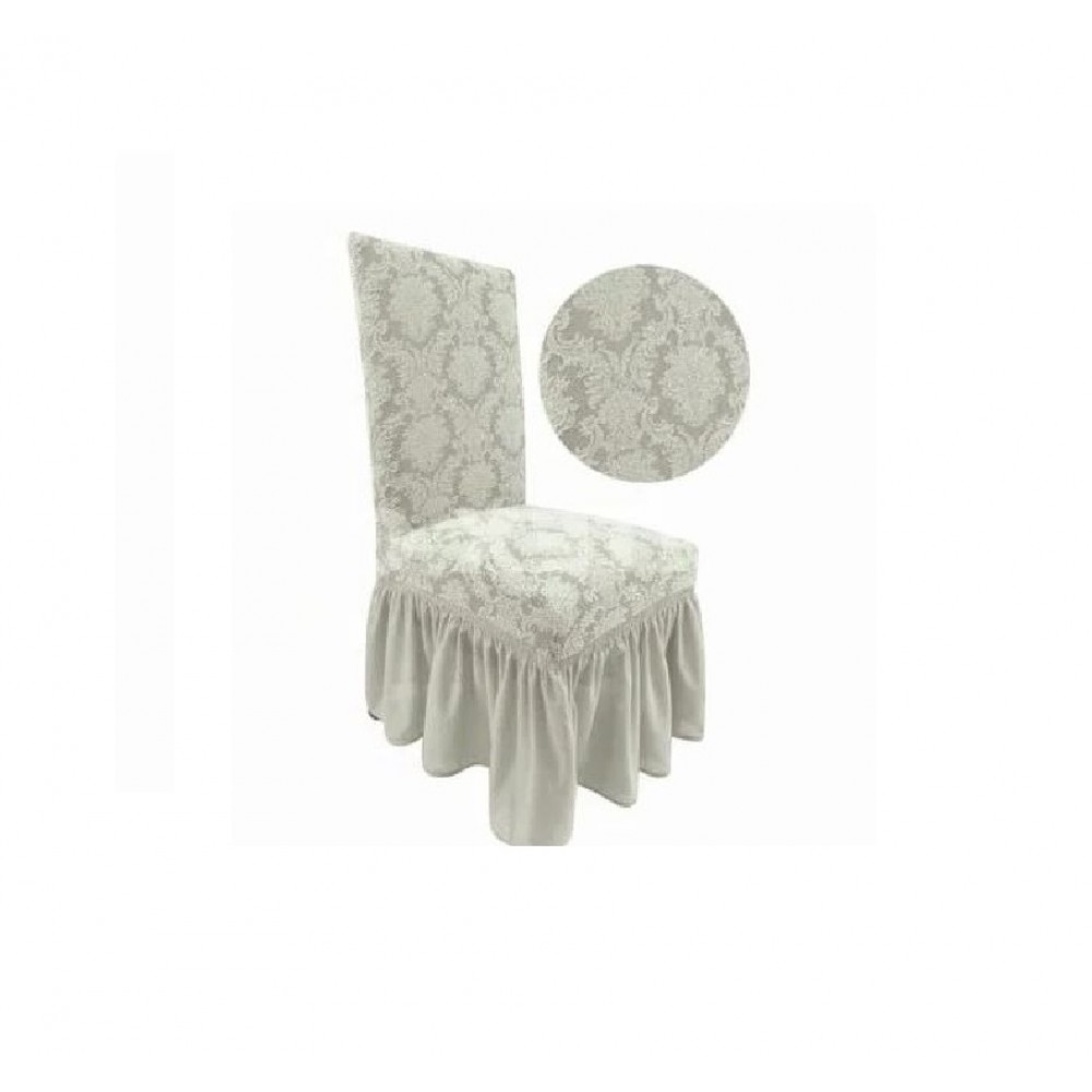 Set 6 huse elastice Multielastice Jacquard pentru scaune, cu volane, SCU15