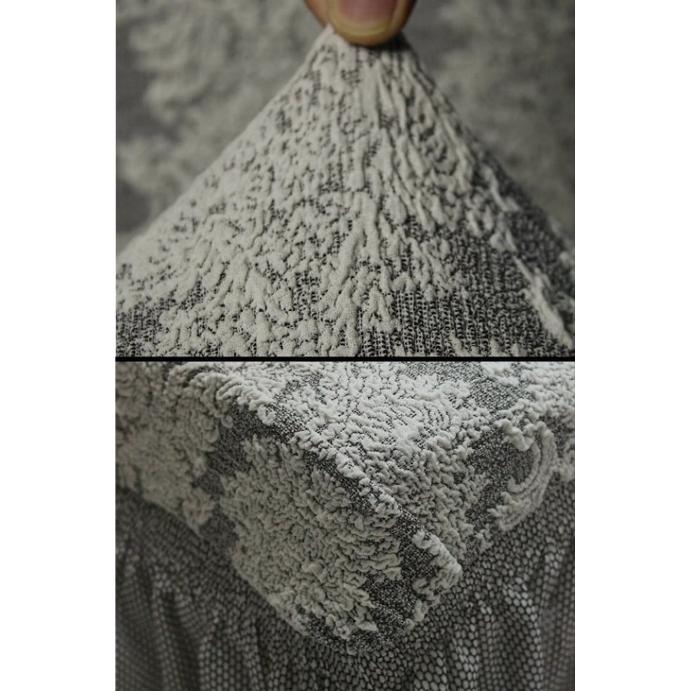 Set 6 huse elastice Multielastice Jacquard pentru scaune, cu volane, SCU15