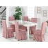 Set 6 huse elastice Multielastice Jacquard pentru scaune, cu volane, SCU16