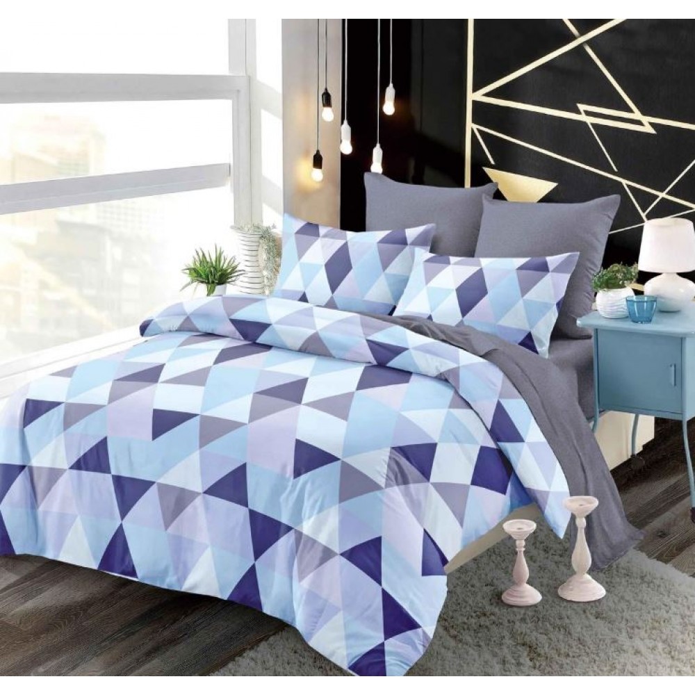 Set Lenjerie Eleganta pentru pat dublu din Bumbac Finet compus din 6 piese, Cearceaf de pat cu elastic 180x200cm+25cm, NW52