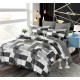 Set Lenjerie Eleganta pentru pat dublu din Bumbac Finet compus din 6 piese, Cearceaf de pat cu elastic 180x200cm+25cm, NW55