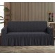 Husa elastica pentru canapea 3 locuri, cu volanas, model Jacquard, SCU27