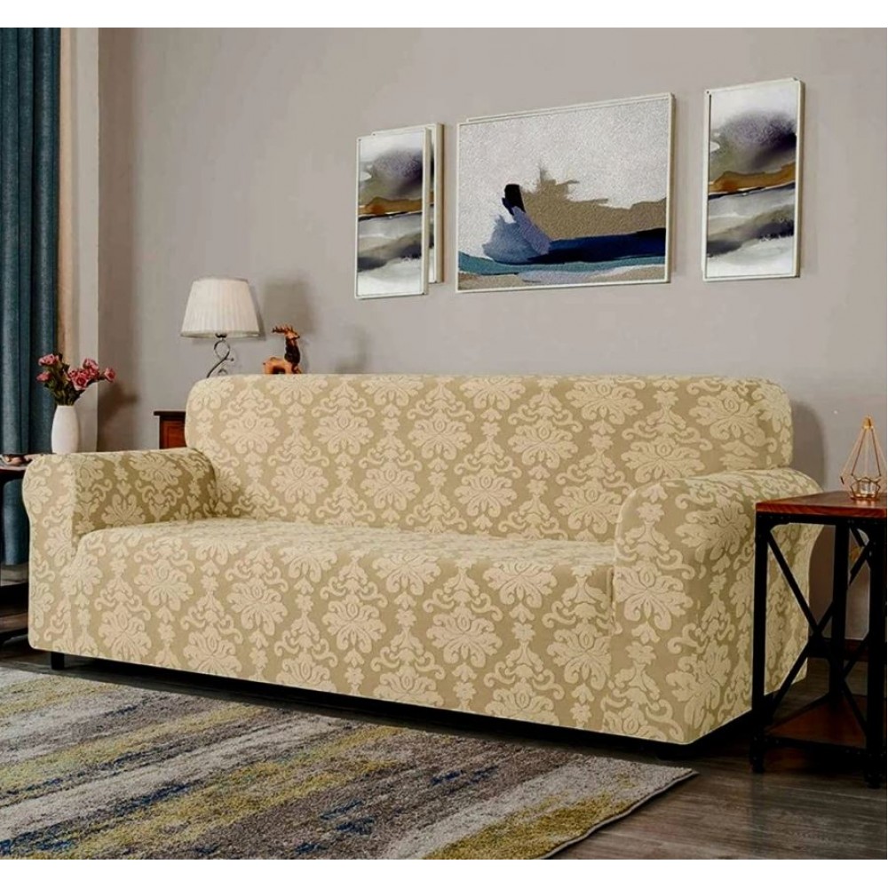 Husa elastica pentru canapea 3 locuri, fara volanas, model Jacquard, SCU28