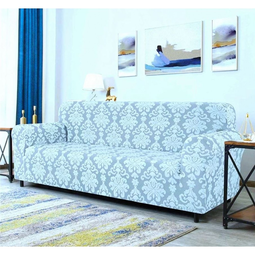 Husa elastica pentru canapea 3 locuri, fara volane, model Jacquard, SCU29