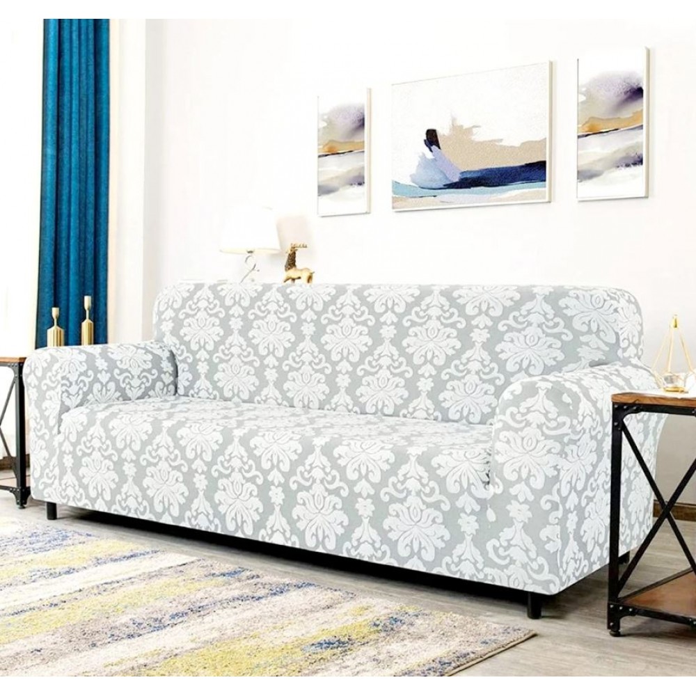 Husa elastica pentru canapea 3 locuri, fara volane, model Jacquard, SCU30