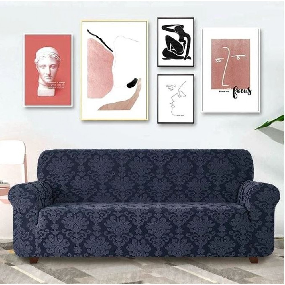 Husa elastica pentru canapea 3 locuri, fara volanas, model Jacquard, SCU32