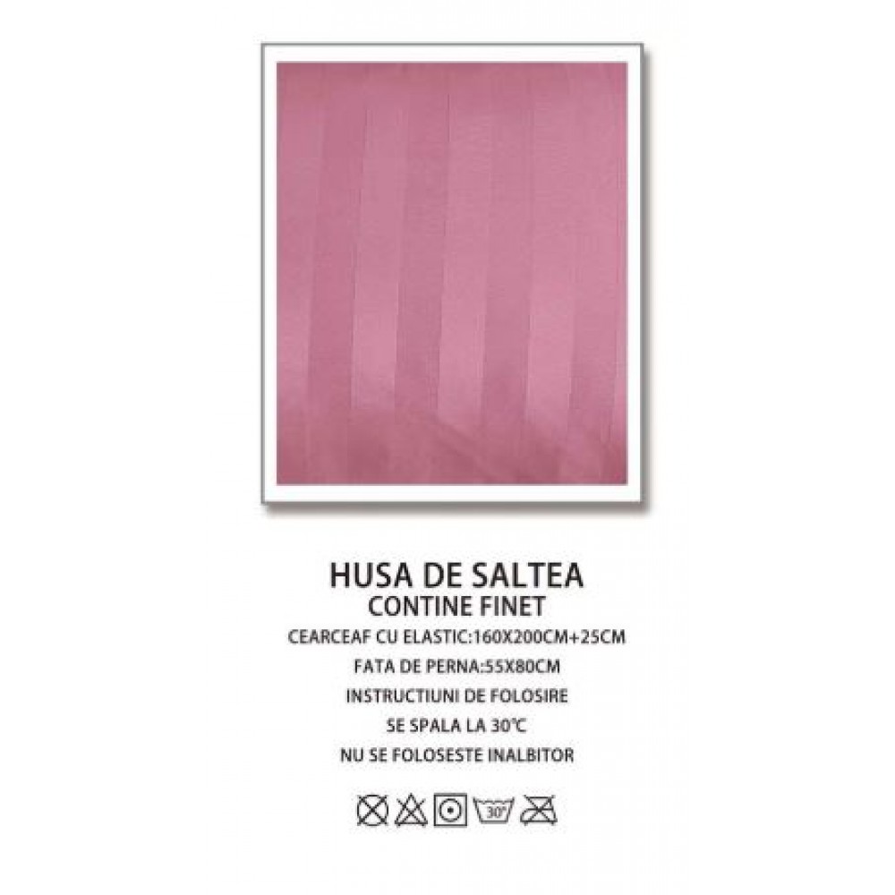 Husa de pat tip Damasc cu Elastic cu 2 fete de perna,Primavara, 160x200 cm+25cm, EE051