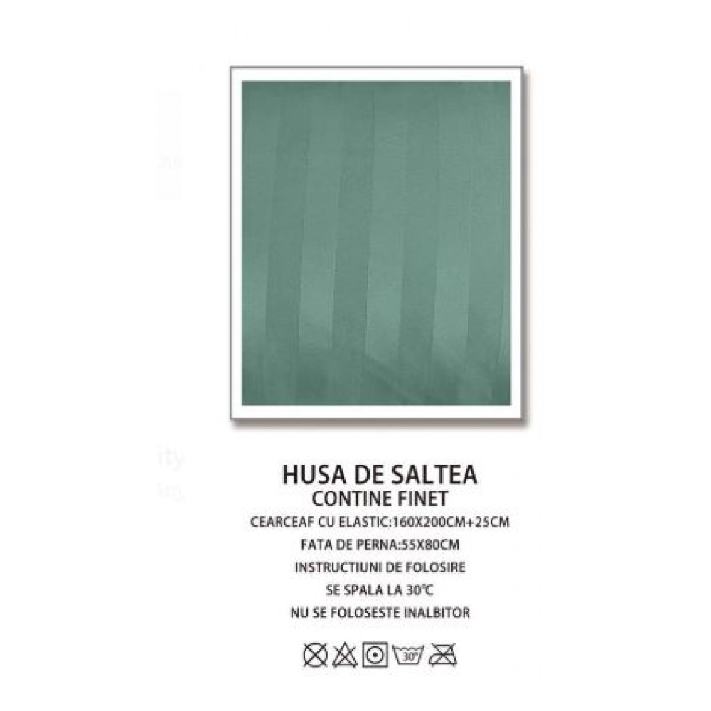 Husa de pat tip Damasc cu Elastic cu 2 fete de perna,Primavara, 160x200 cm+25cm, EE108