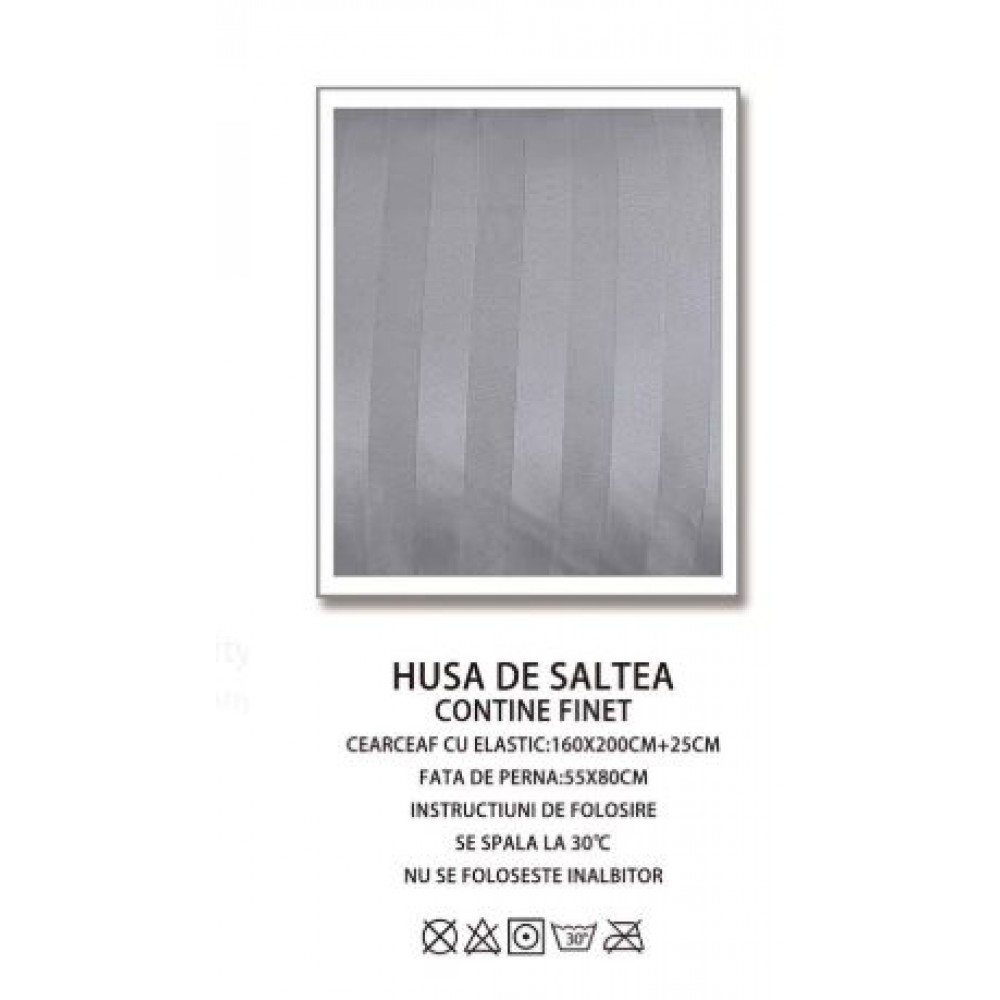 Husa de pat tip Damasc cu Elastic cu 2 fete de perna,Primavara, 160x200 cm+25cm, EE085