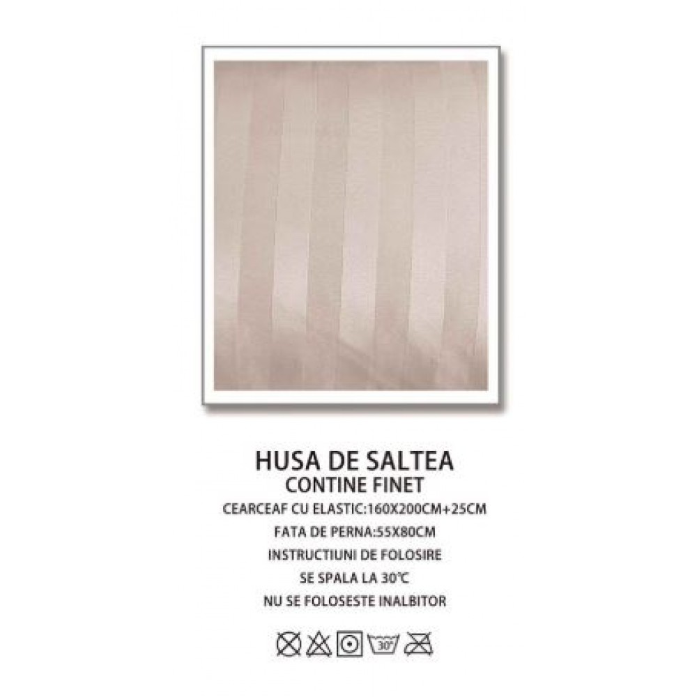 Husa de pat tip Damasc cu Elastic cu 2 fete de perna,Primavara, 160x200 cm+25cm, EE111