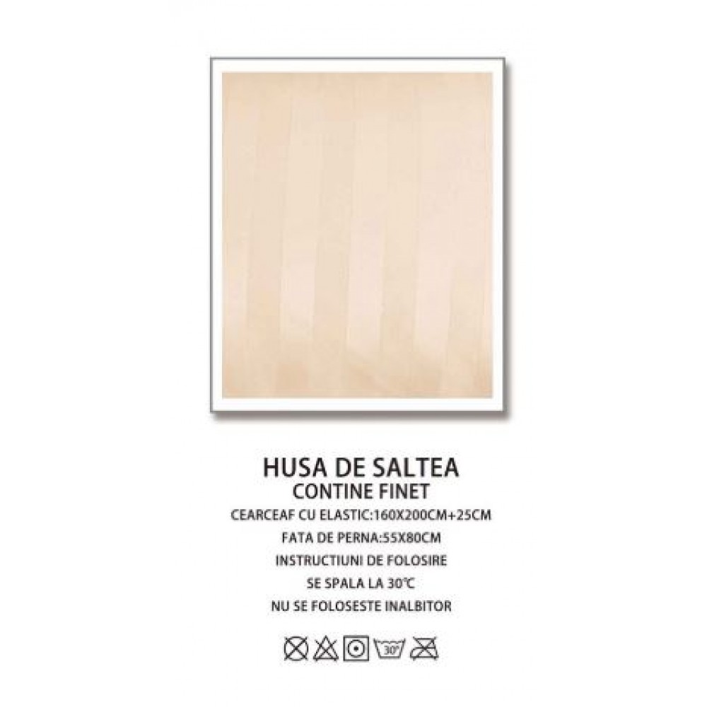 Husa de pat tip Damasc cu Elastic cu 2 fete de perna,Primavara, 160x200 cm+25cm, EE101