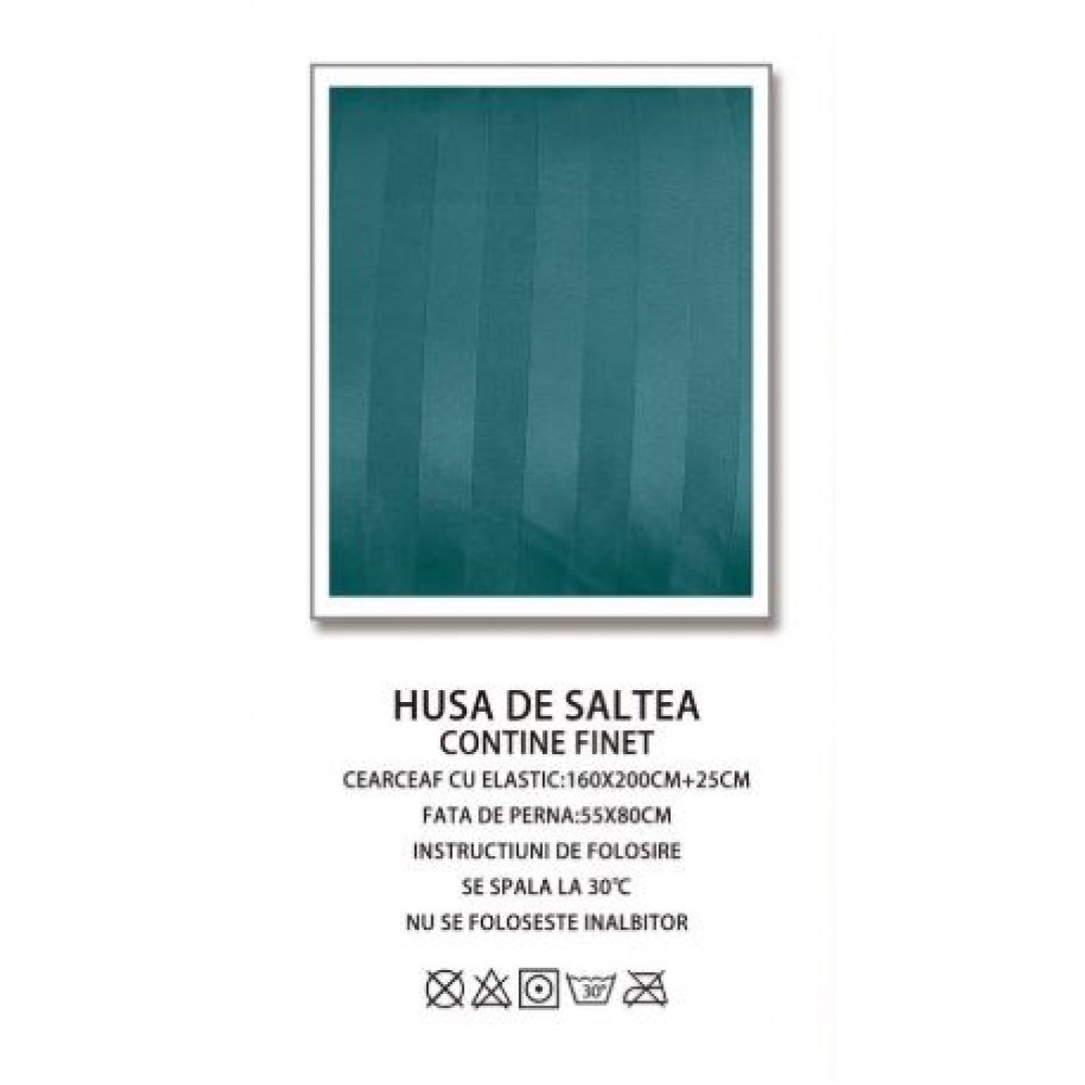 Husa de pat tip Damasc cu Elastic cu 2 fete de perna,Primavara, 160x200 cm+25cm, EE103