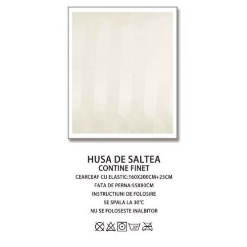 Husa de pat tip Damasc cu Elastic cu 2 fete de perna,Primavara, 160x200 cm+25cm, EE077
