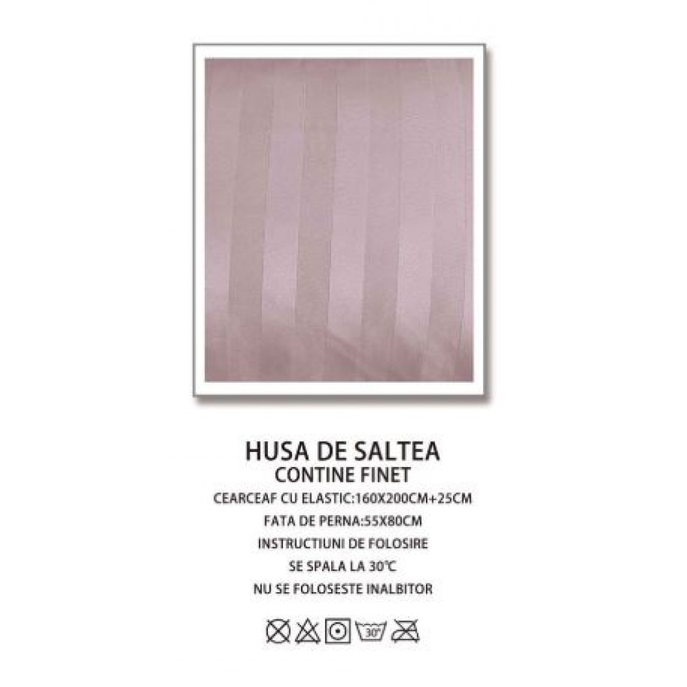 Husa de pat tip Damasc cu Elastic cu 2 fete de perna,Primavara, 160x200 cm+25cm, EE056