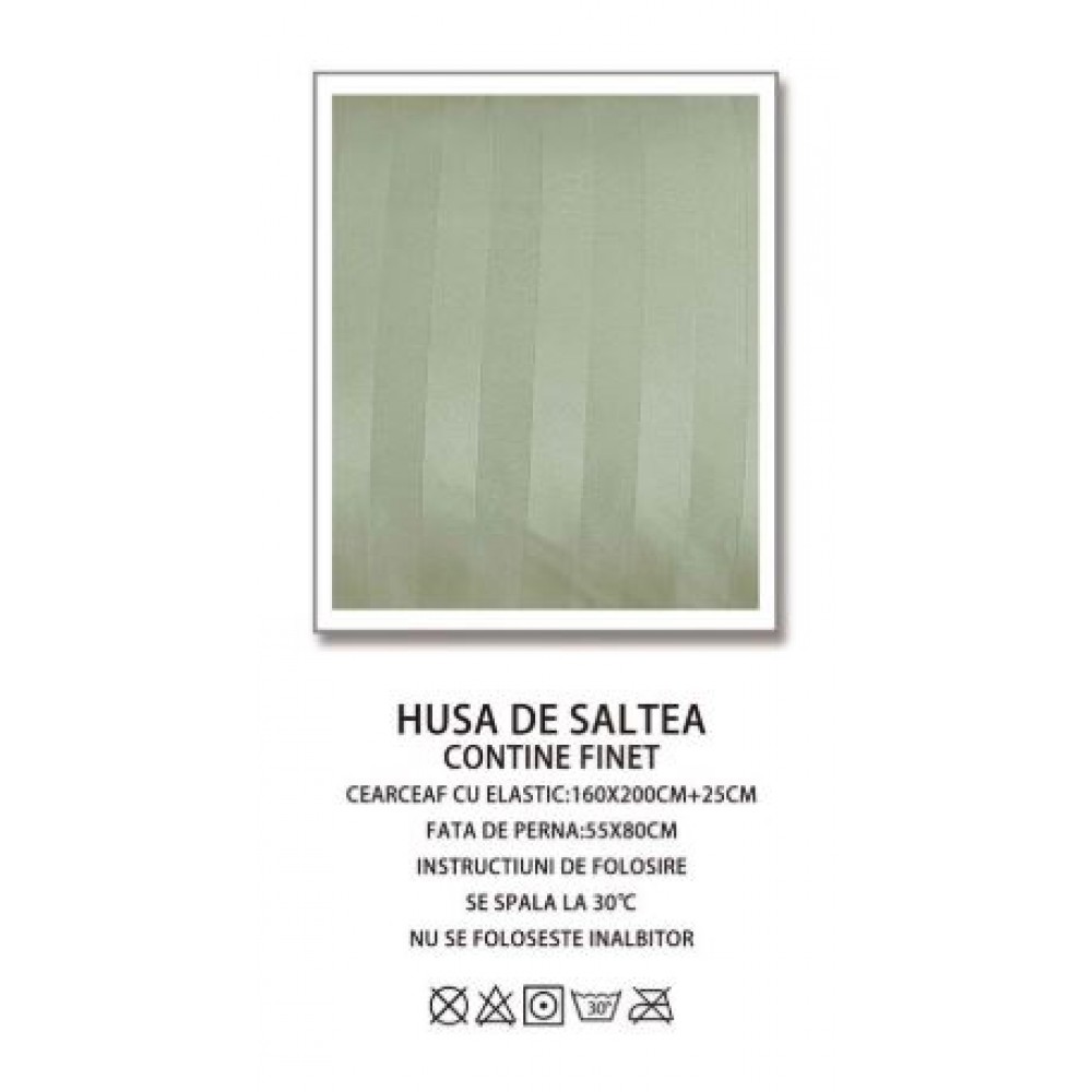 Husa de pat tip Damasc cu Elastic cu 2 fete de perna,Primavara, 160x200 cm+25cm, EE154