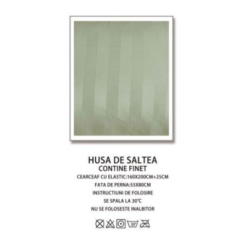 Husa de pat tip Damasc cu Elastic cu 2 fete de perna,Primavara, 160x200 cm+25cm, EE154