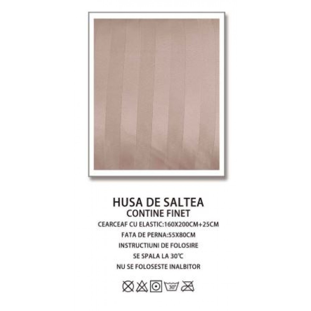Husa de pat tip Damasc cu Elastic cu 2 fete de perna,Primavara, 160x200 cm+25cm, EE156