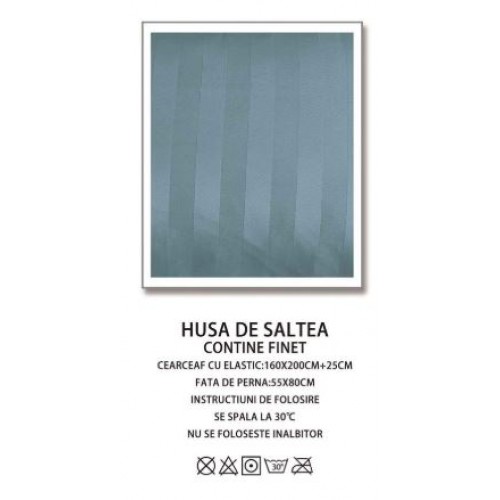 Husa de pat tip Damasc cu Elastic cu 2 fete de perna,Primavara, 160x200 cm+25cm, EE110