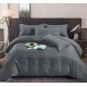 Set Lenjerie Eleganta tip Damasc pentru pat dublu din Bumbac finet, compus din 6 piese, Cearceaf de pat 220x240cm, LL-37