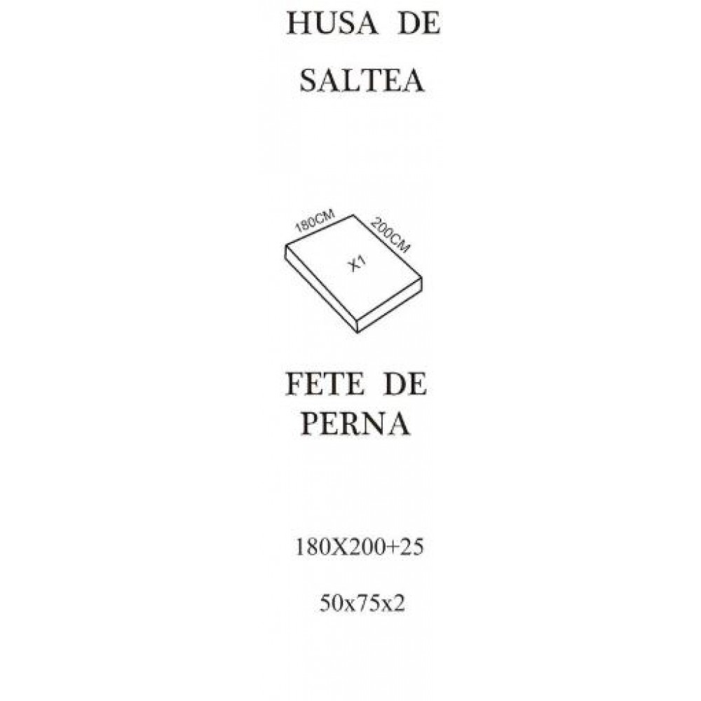 Husa de pat tip Damasc cu Elastic si 2 fete de perna, pat 2 persoane,180x200 cm+25cm, SH165