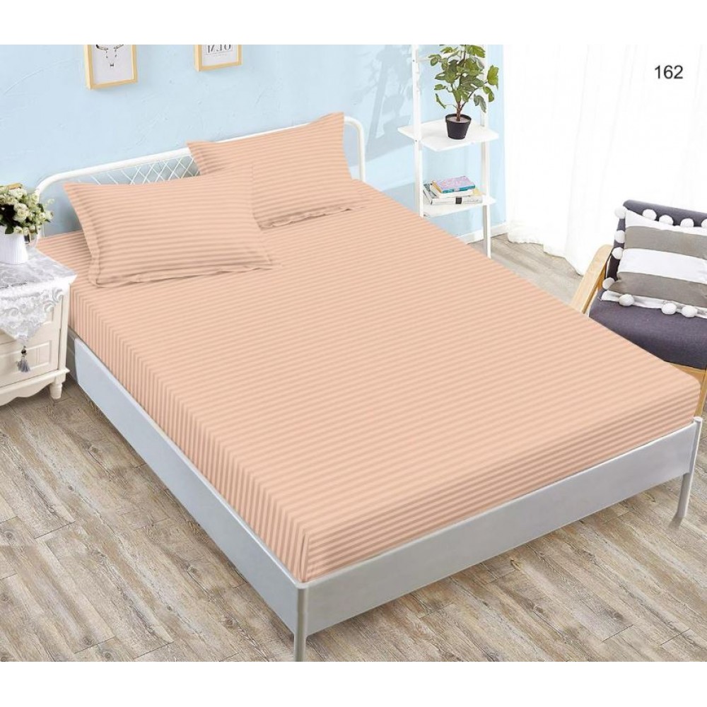 Husa de pat tip Damasc cu Elastic si 2 fete de perna, pat 2 persoane,180x200 cm+25cm, SH162