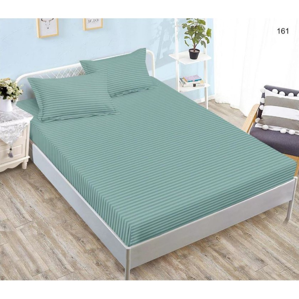 Husa de pat tip Damasc cu Elastic si 2 fete de perna, pat 2 persoane,180x200 cm+25cm, SH161