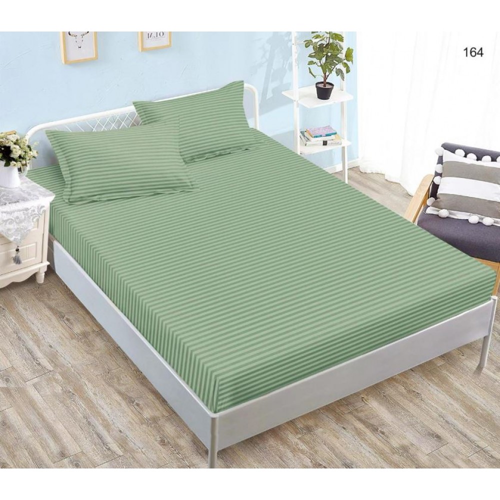 Husa de pat tip Damasc cu Elastic si 2 fete de perna, pat 2 persoane,180x200 cm+25cm, SH164