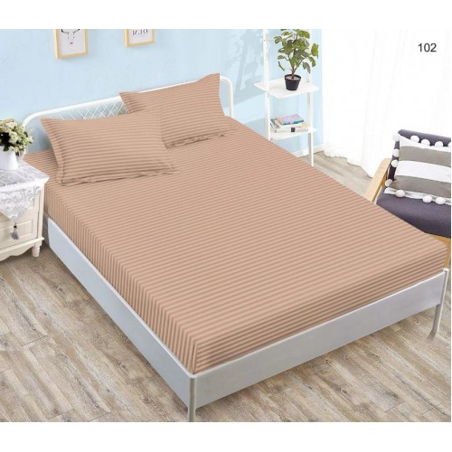 Husa de pat tip Damasc cu Elastic si 2 fete de perna, pat 2 persoane,180x200 cm+25cm, SH102